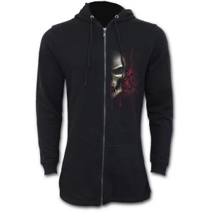 Image of Game Over Fish Tail Zip Sleeves Mens Small Hoodie - Black