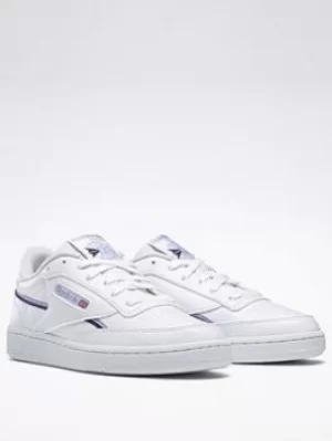 Image of Reebok Club C 85 Vegan Shoes, White/Light Blue, Size 2.5, Women