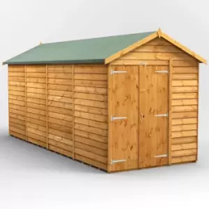 Image of 16x6 Power Overlap Windowless Apex Double Door Garden Shed