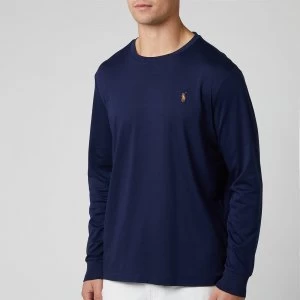 Image of Polo Ralph Lauren Mens Custom Slim Fit Long Sleeve T-Shirt - French Navy - M