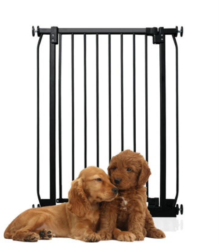 Image of Bettacare Extra Tall Elite Dog Gate, 71Cm - 80Cm, Matt Black, Extra Tall 96.8Cm In Height, Pressure Fit Pet Gate