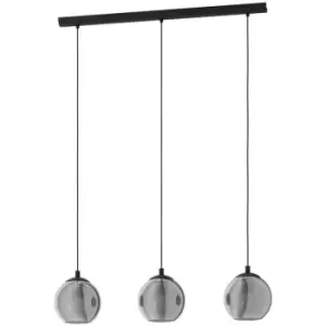 Image of Ariscani 3 Lamp Straight Bar Pendant Ceiling Light Black - Eglo