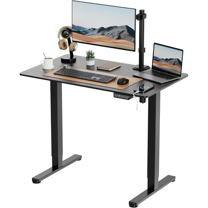 Image of VonHaus Black Standing Desk 100x60cm Black unisex One Size