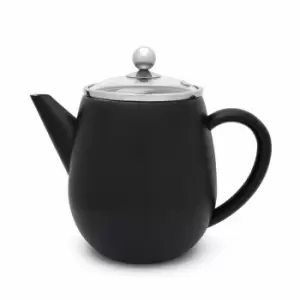 Image of Bredemeijer Teapot Double Wall Duet Design EVA 1.1L in Matt Black with Stainless