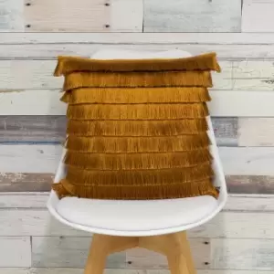 Image of Flicker Fringed Cushion Gold / 45 x 45cm / Cover Only