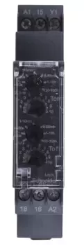 Image of Schneider Electric SPDT Multi Function Timer Relay, Asymmetrical, 24 V dc, 24 240V ac 0.1 s 100h, DIN