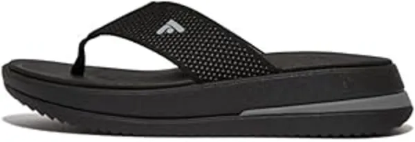 Image of Fitflop Womens Surff Two-tone Toe Post Sandals UK Size 4 (EU 37) Black FIT091-BLACK-4
