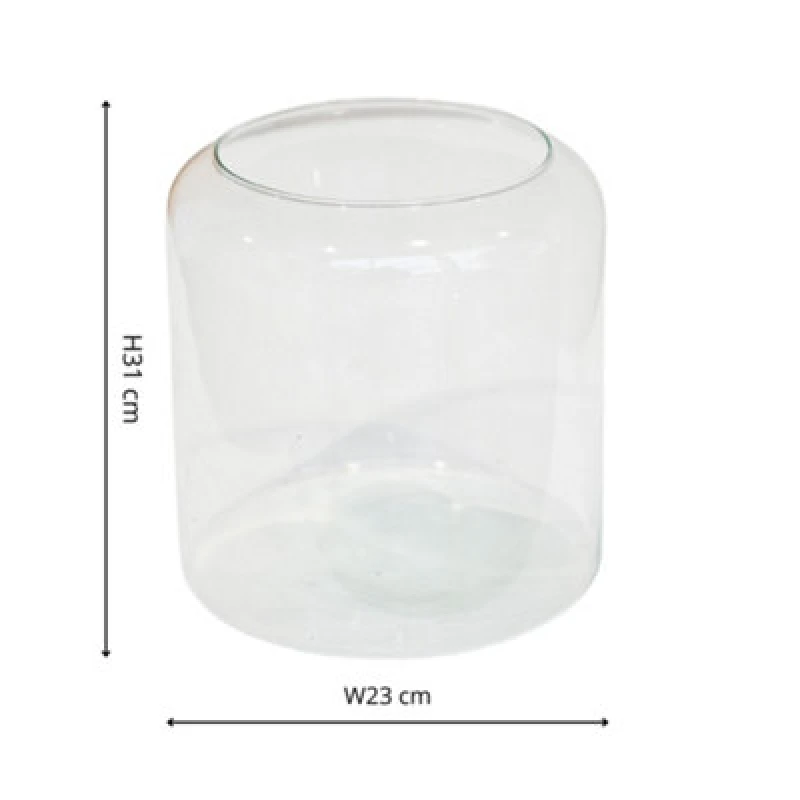 Image of Ivyline Glass Hurricane Lantern With Sand H31Cm D23Cm