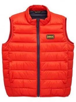 Image of Barbour International Boys Reed Quilt Gilet - Red