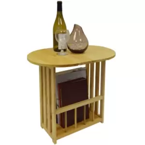 Image of Techstyle Haughton Swivel Top Side / End Table With Storage Rack Natural