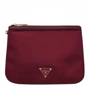 Image of Guess Guess Pouch DidISay90? Clutch Bag - BURGUNDY BUR