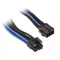 Image of Silverstone EPS 8-pin to EPS / ATX 4 +4 pin cable 30cm - Black / Blue