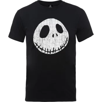 Image of Disney The Nightmare Before Christmas Jack Skellington Crinkle Black T-Shirt - XS