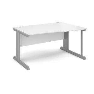 Image of Vivo Right Hand Wave Desk 1400mm - Silver Frame White Top