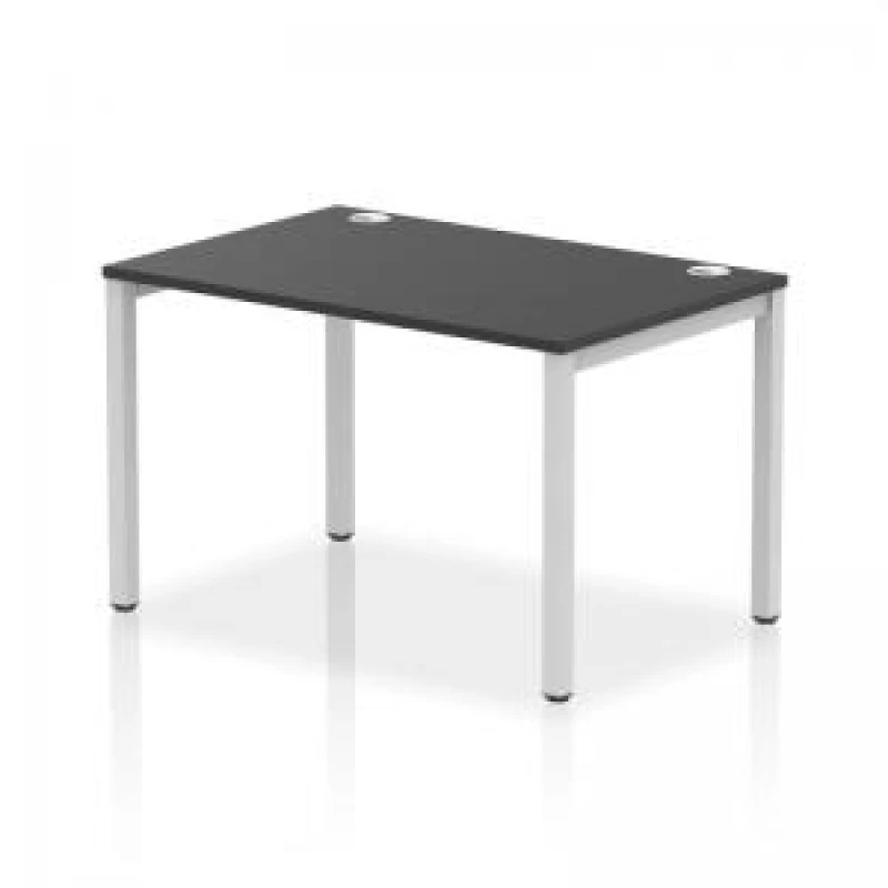 Image of Impulse Impulse Bench Single Row 1200 Silver Frame Office Bench Desk Black IMBS12BLKS