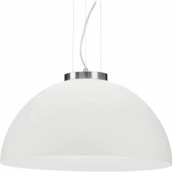 Image of Ideal Lux Lighting - Ideal Lux Etna - 1 Light Dome Ceiling Pendant White, E27