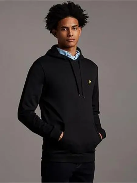 Image of Lyle & Scott Pullover Hoodie - Black, Size S, Men Black QKNX6 Male S