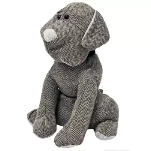 Image of Herringbone Dog Novelty Door Stop Mocha