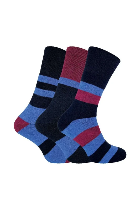 Image of Peninsula 3 Pairs Cushioned Liner Anti Blister Hiking Walking Socks Navy male