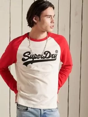 Image of Superdry Vl Ac Raglan Ls Top, Oatmeal, Size S, Men