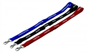 Image of Durable Red Textile Visitor Badge Necklace 20mm Pack of 10 999107995