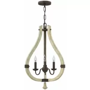 Image of Loops - 3 Bulb Chandelier Hanging Pendant LIght Iron Rust LED E14 60W Bulb