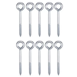 Image of BQ Zinc Effect Metal Screw Eye Pack of 10