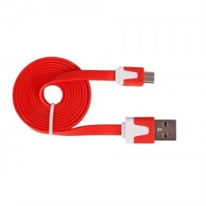 Image of Urban Factory Cable Flat USB to Micro USB - Red 1m