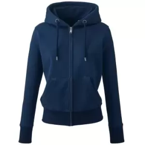 Image of Anthem Womens/Ladies Organic Full Zip Hoodie (M) (Navy)