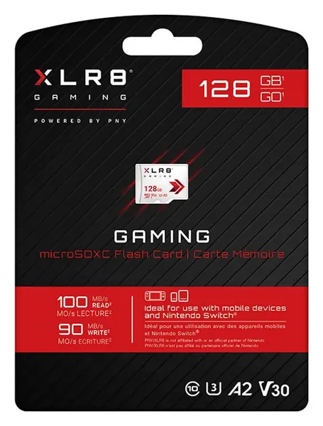 Image of PNY XLR8 Gaming 100MBs MicroSDXC Memory Card - 128GB
