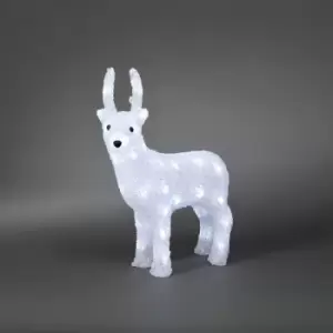 Image of 38cm White Acrylic Reindeer 40 LEDs - 3D Christmas Decoration In / Outdoor