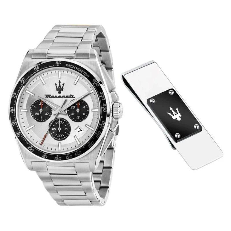 Image of Maserati R8873652009 Velocita Chronograph Watch And Money Clip Set - W81310