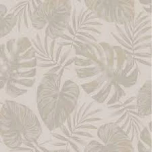 Image of Holden Decor Riviera Leaf Taupe Wallpaper Blown Vinyl