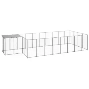 Image of Vidaxl Dog Kennel Silver 10.89 M Steel