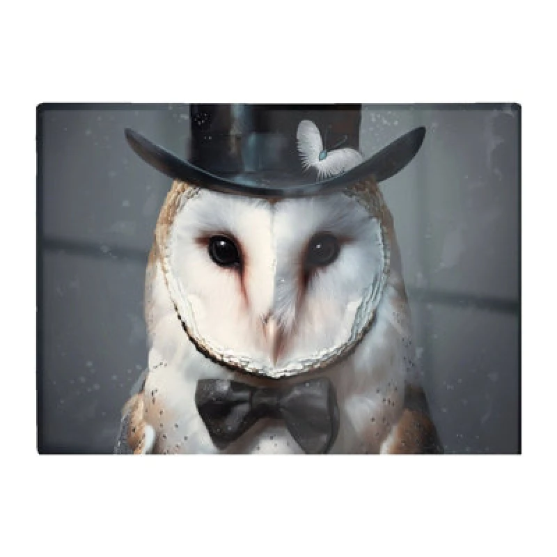 Image of Warren Reed Designer Owl In A Top Hat Chopping Board