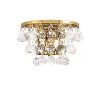 Image of Atla Wall Lamp Switched 2 Candle Light French Gold, Crystal
