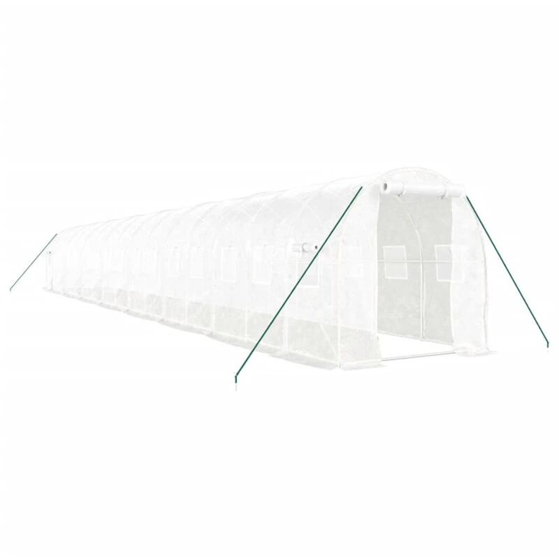 Image of vidaXL Greenhouse with Steel Frame White 32 m 16x2x2 m, White 3188034