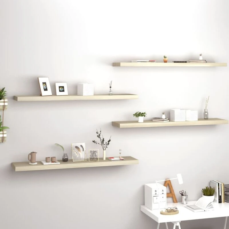 Image of VIDAXL Floating Wall Shelves 4 pcs Oak 120x23.5x3.8cm mdf Vidaxl 8720286075166