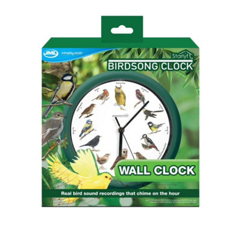 Image of Jml - Bird Song Clock Elegant Wall Clock With 12 Genuine Bird Songs To Mark Each Hour