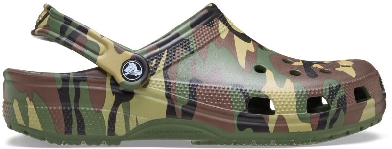 Image of Crocs Unisex Classic Camouflage Clogs Army Green / Multi W9/M8