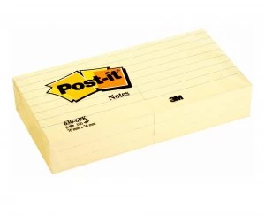Image of Post it Notes Canary Yellow 76x76mm pack of 12