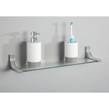 Image of Sparkle Chrome Bathroom Shelf - Silver