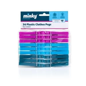 Image of Minky Spring Loaded Plastic Pegs 7.5 x 1.5 x 1cm