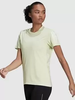Image of adidas Own The Running Womens T-Shirt - Lime, Size 2Xs, Women