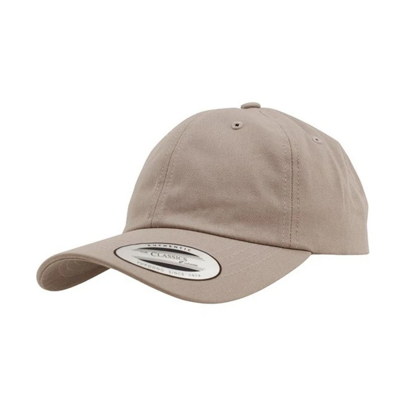 Image of Yupoong Flexfit 6-panel Baseball Cap With Buckle in Khaki Khaki Unisex One Size