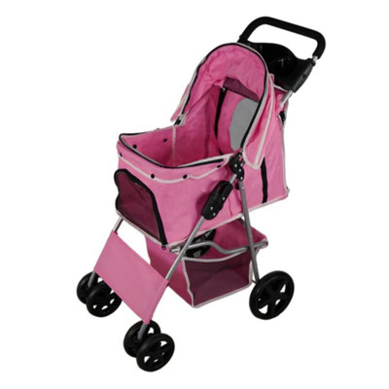 Image of MONSTER SHOP Monster Shop - Pet Stroller Pushchair Pink Carrier Foldable Trolley Travel Cart 5055986178811