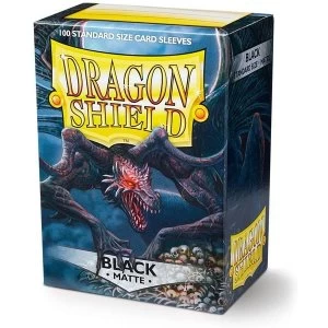 Image of Dragon Shield Black Matte Card Sleeves - 100 Sleeves