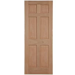 Image of 6 Panel Oak veneer Internal Fire Door H1981mm W762mm