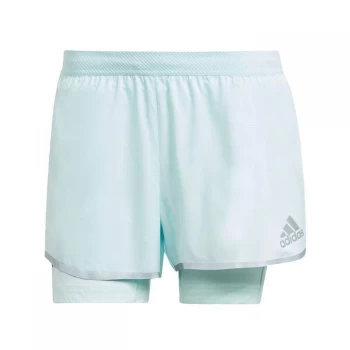 Image of adidas Adizero Two-in-One Shorts Womens - Halo Mint