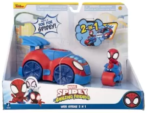 Image of Spidey and his Amazing Friends Web Strike 2 in 1 Vehicle